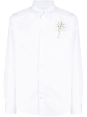 Koszula bawełniana w kwiatki Simone Rocha biała