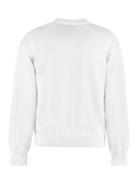 Хлопковый кашемировый свитер с круглым вырезом Boutique Moschino белый