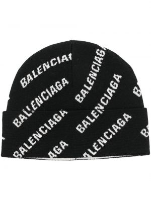 Mustriline kootud müts Balenciaga