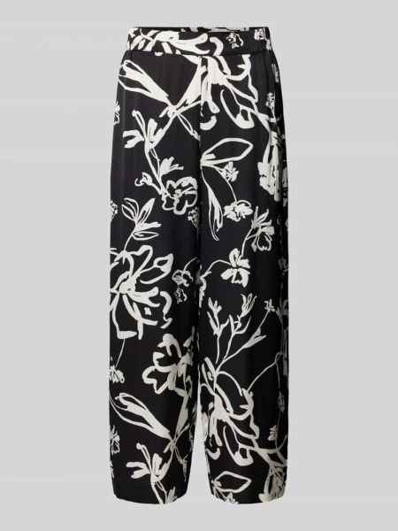 Spodnie z wiskozy z nadrukiem S.oliver Black Label czarne