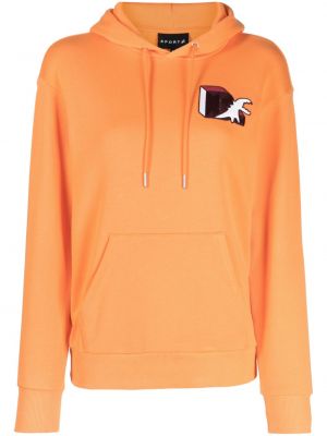 Medvilninis džemperis su gobtuvu Sport B. By Agnès B. oranžinė