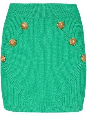 Φούστα με κουμπιά Balmain πράσινο