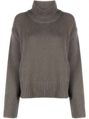 Плетен кашмирен пуловер Lisa Yang сиво