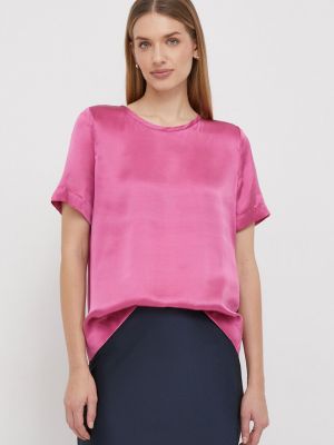 Jedwabna bluzka Sisley różowa
