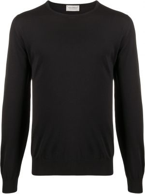 Пуловер с кръгло деколте John Smedley черно