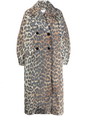 Палто с принт с леопардов принт Ganni