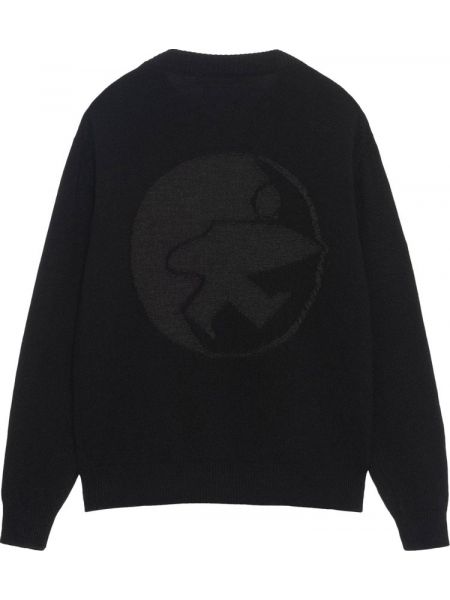 Трикотажный свитер в деловом стиле Stussy черный