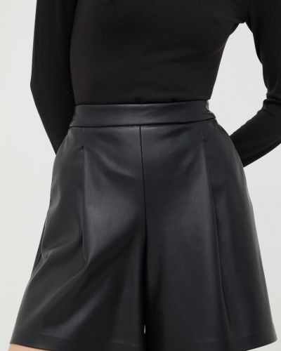 Pennyblack pantaloni scurti femei, culoarea negru, neted, high waist