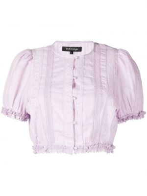 Spitzen bluse mit geknöpfter aus baumwoll Tout A Coup lila