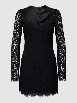 Haftowana sukienka mini Bardot czarna