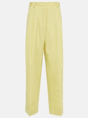 Pantaloni di cotone Dries Van Noten giallo