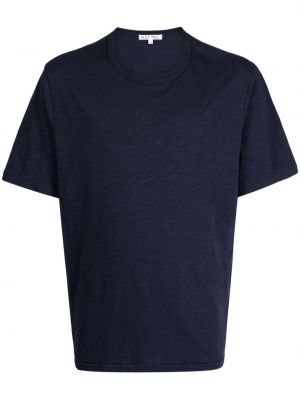 Bombažna majica z okroglim izrezom Alex Mill modra