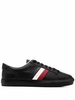 Leder sneaker mit print Moncler schwarz