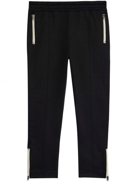 Bavlněné sportovní kalhoty na zip s kapsami Ami Paris černé