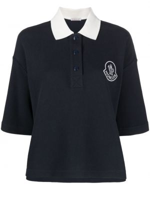 Siuvinėtas polo marškinėliai Moncler mėlyna