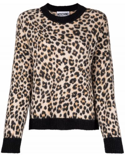 Jersey con estampado leopardo de tela jersey Moschino