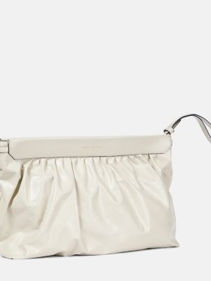 Kožená listová kabelka Isabel Marant sivá