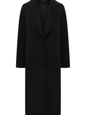 Черное шерстяное пальто Tegin