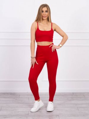 Pruhované sportovní kalhoty Kesi červené