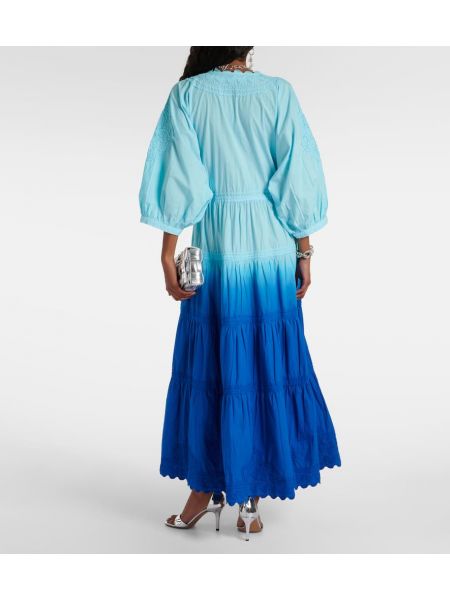 Vestido largo de algodón Juliet Dunn azul