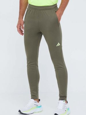 Spodnie sportowe z nadrukiem Adidas Performance zielone