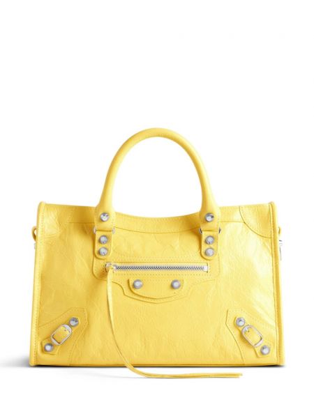 Mini-sac en cuir Balenciaga jaune