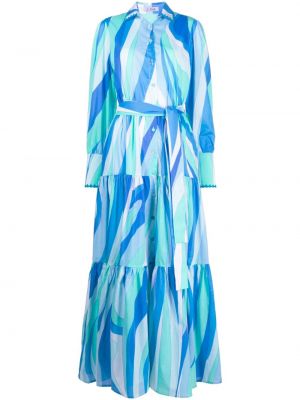 Bavlnené šaty s potlačou Mc2 Saint Barth modrá
