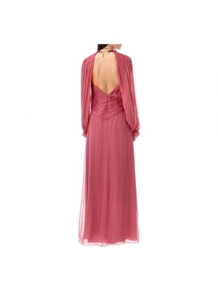 Sukienka długa Alberta Ferretti różowa
