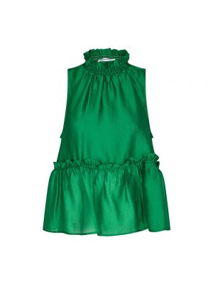 Top z falbankami Co'couture zielony