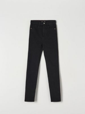 Skinny fit džínsy s vysokým pásom Sinsay čierna