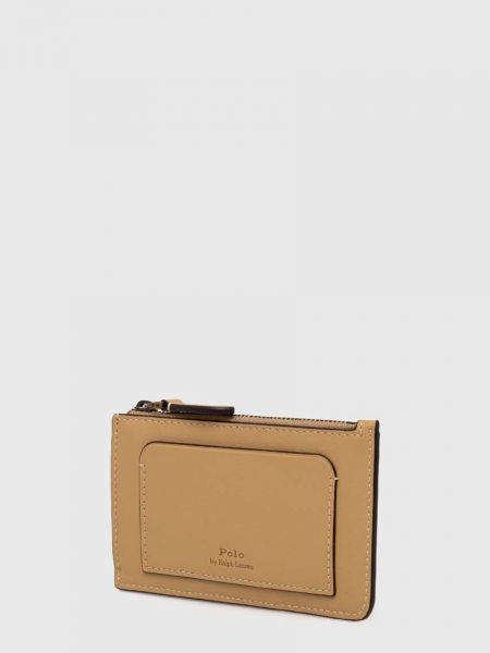 Usnjena denarnica Polo Ralph Lauren bež