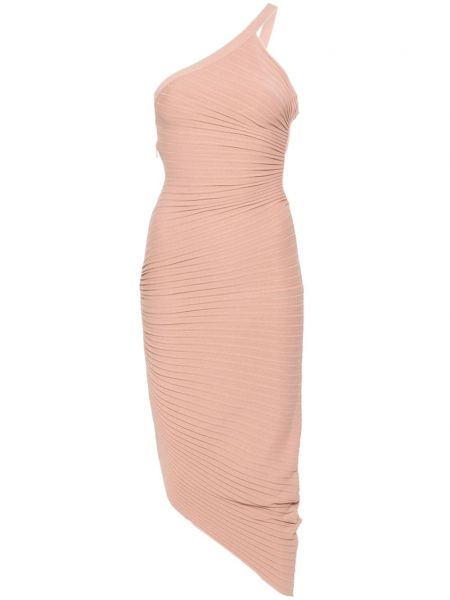 Πλισέ ασύμμετρη μίντι φόρεμα Philosophy Di Lorenzo Serafini ροζ
