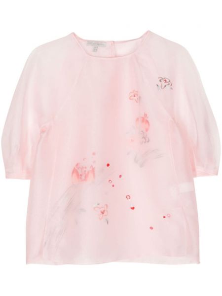 Geblümt kurze bluse mit print Shiatzy Chen pink