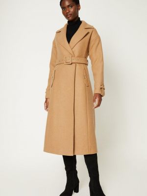 Шерстяное длинное пальто Wallis бежевое