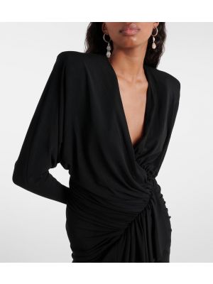 Φόρεμα από ζέρσεϋ ντραπέ Alexandre Vauthier μαύρο