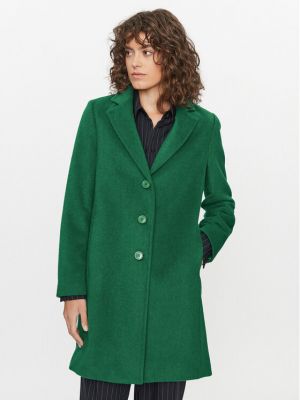 Vlněný kabát United Colors Of Benetton zelený