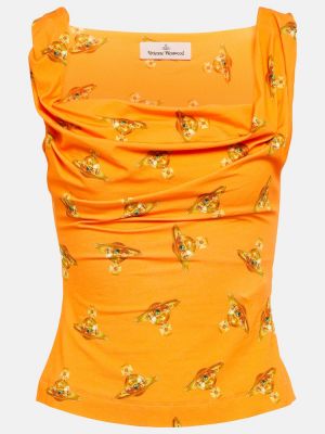 Top z nadrukiem z dżerseju Vivienne Westwood pomarańczowy