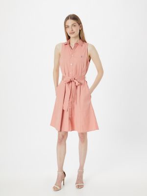 Bombažna obleka Polo Ralph Lauren roza