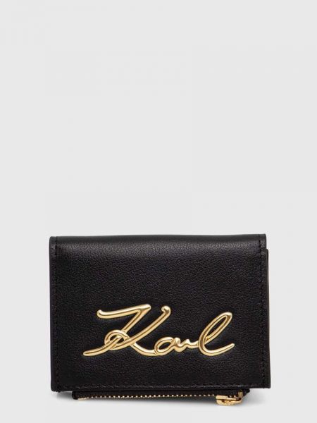Kožni novčanik za novčiće Karl Lagerfeld crna