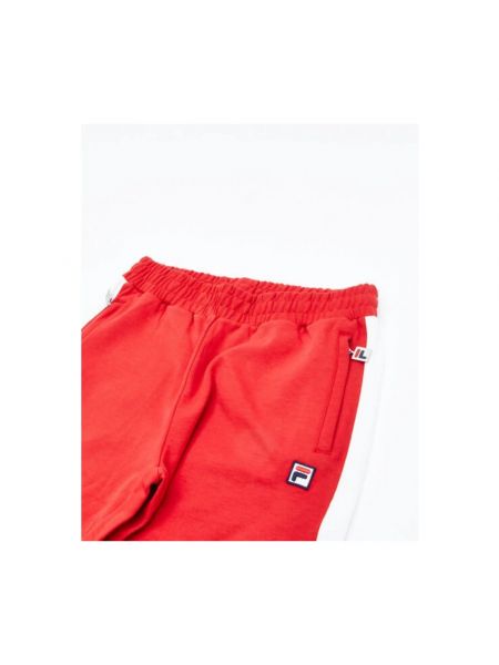 Pantalones de chándal de algodón Fila rojo