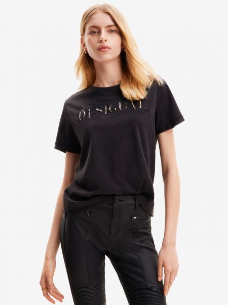 T-krekls Desigual melns
