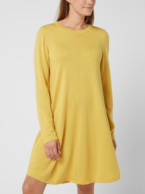 Dzianinowa sukienka z wełny merino Repeat żółta