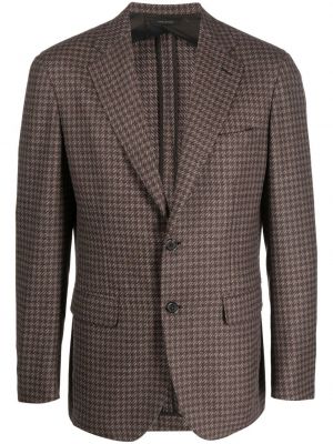 Trykt lang blazer Brioni brun