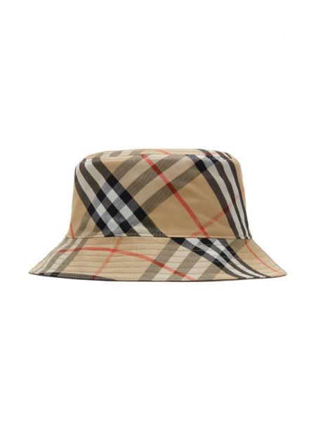 Oboustranný bavlněný klobouk Burberry hnědý