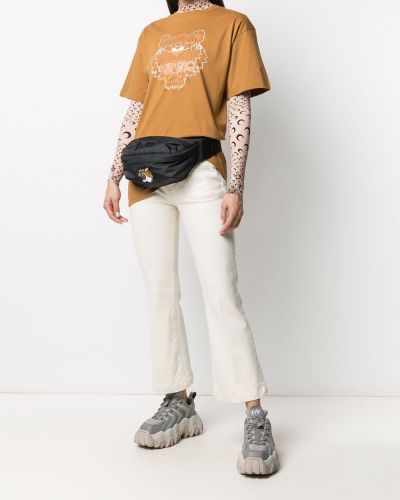 Camiseta con estampado con rayas de tigre Kenzo marrón