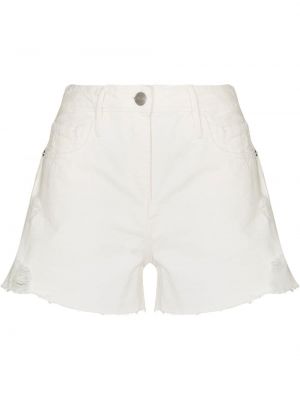 Nødlidende jeans-shorts Frame hvit