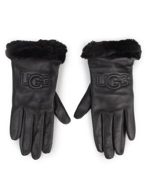 Kožené rukavice Ugg černé