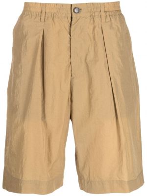 Pantaloni scurți din bumbac plisate Universal Works bej