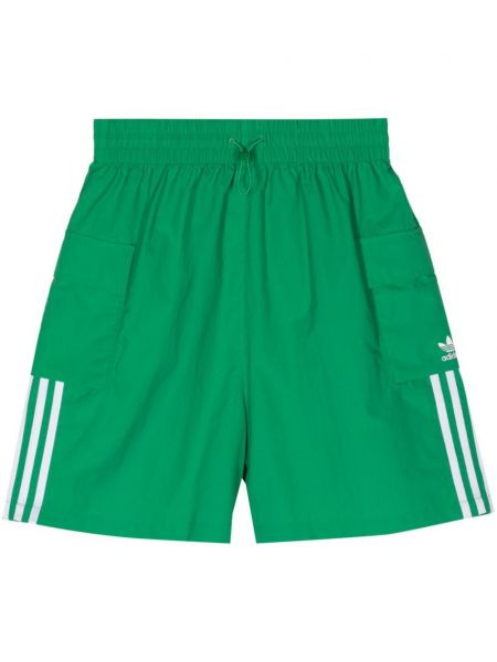 Cargo kratke hlače s črtami Adidas zelena
