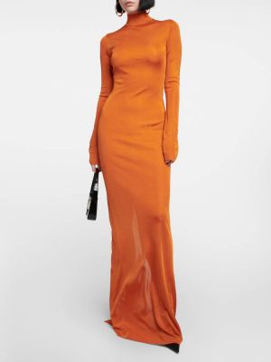 Длинное платье Saint Laurent оранжевое